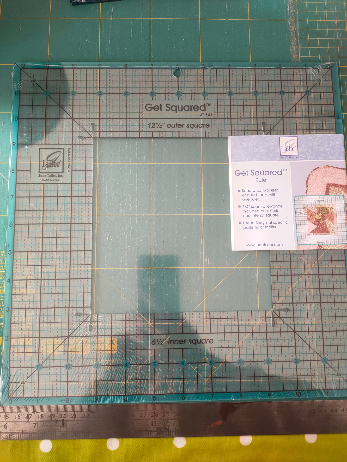 Get Squared Quilting Scrapbook Ruler 12.52 outer square
