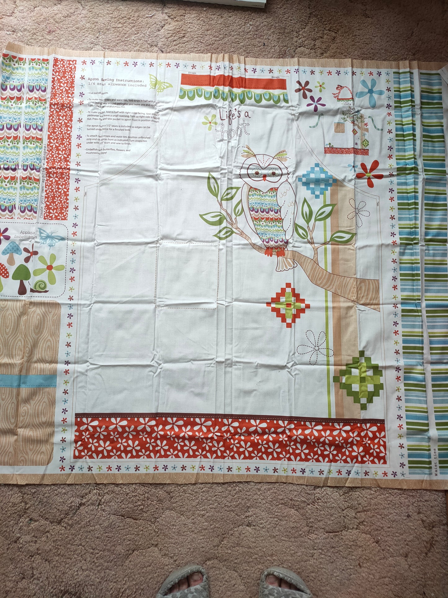 Moda Serenade Make Your Own Apron Panel Owl