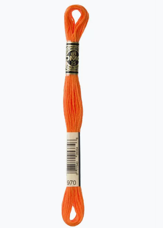 DMC Embroidery Thread Neon Orange 970