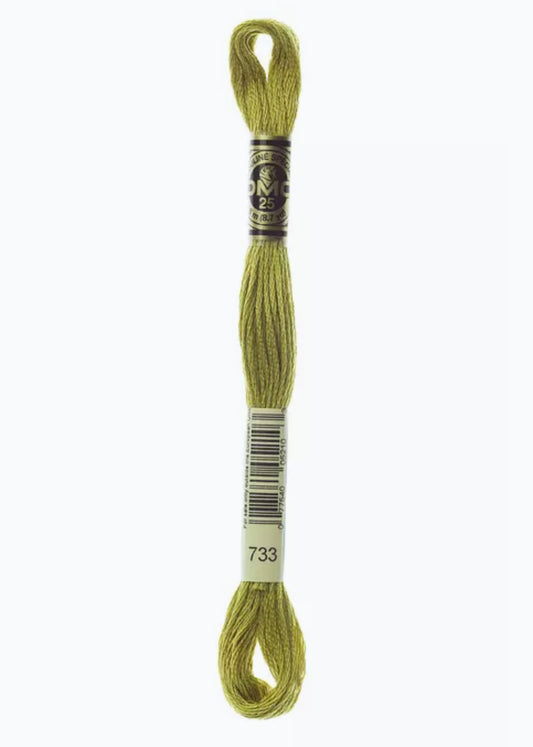 DMC Embroidery Thread Golden Green 733