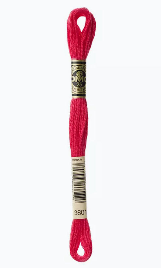 DMC Embroidery Thread Tulip Red 3801