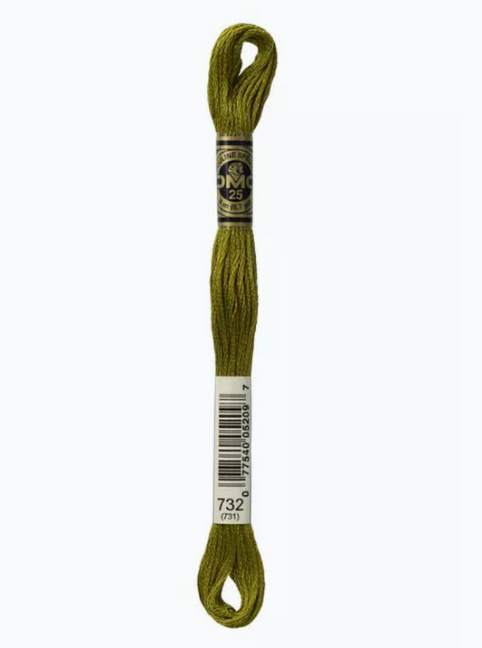 DMC Embroidery Thread Light Bronzed Green 732