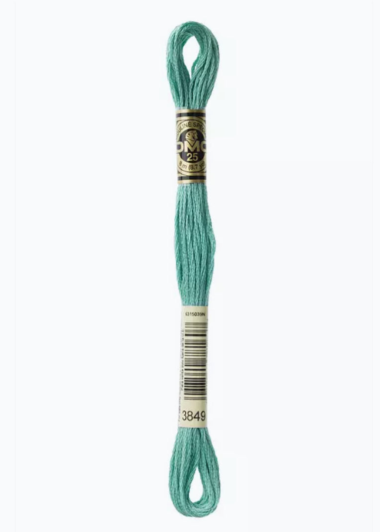 DMC Embroidery Thread Metallic Turquoise Green 3849