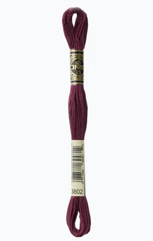 DMC Embroidery Thread Aubergine 3802