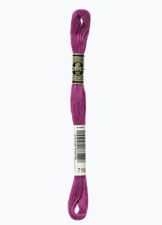 DMC Embroidery Thread Metallic Rose Magenta 718