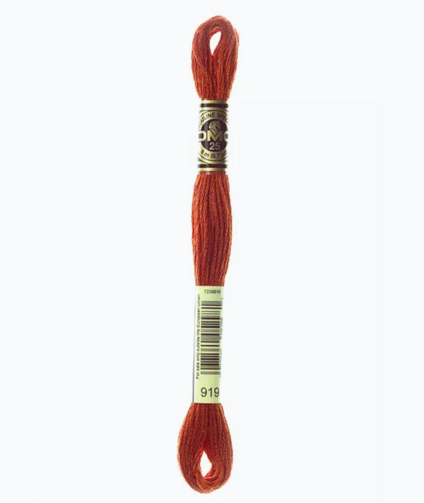 DMC Embroidery Thread Terracotta Brown 919