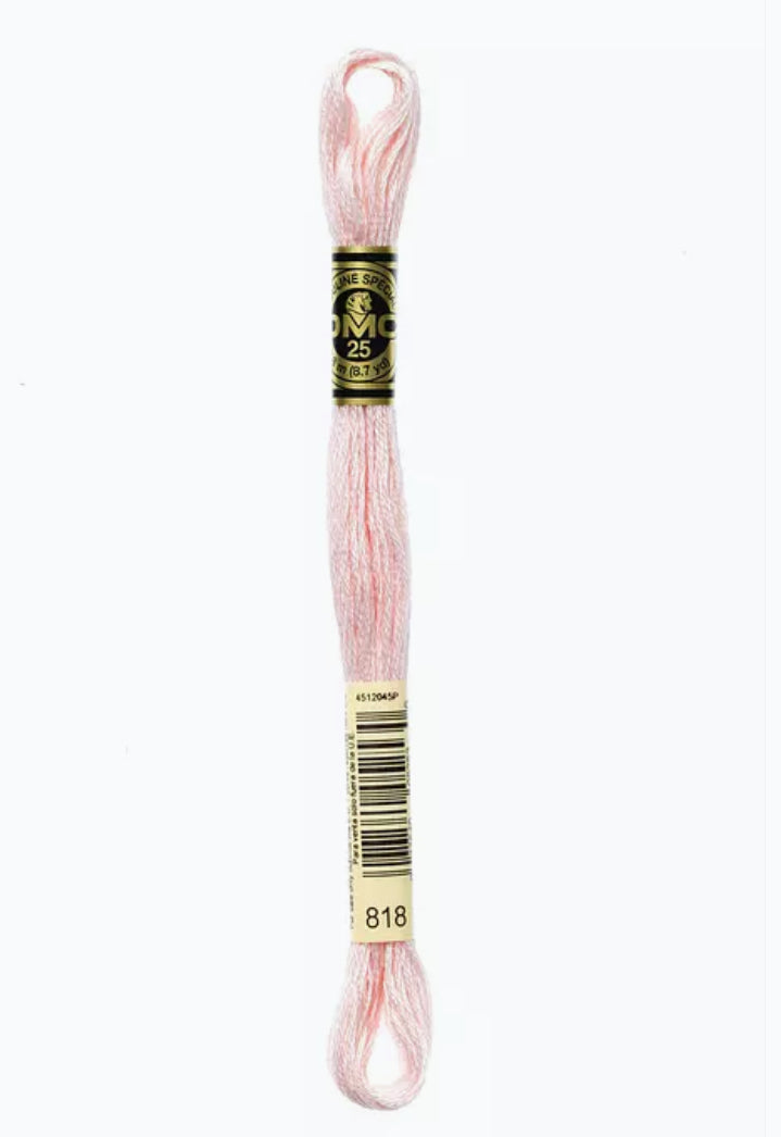 DMC Embroidery Thread Pearlescent Powder Pink 818