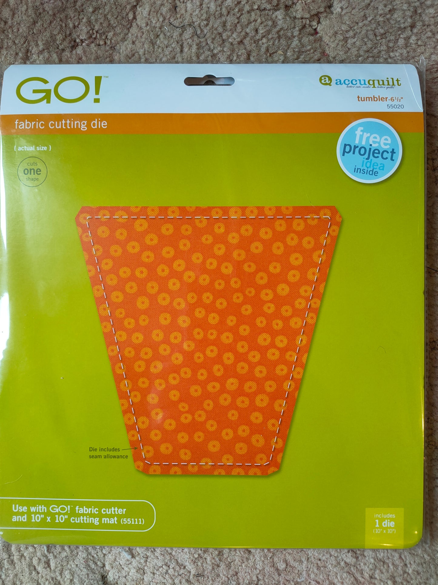 Accuquilt Go! Tumbler 6.5" fabric cutting die