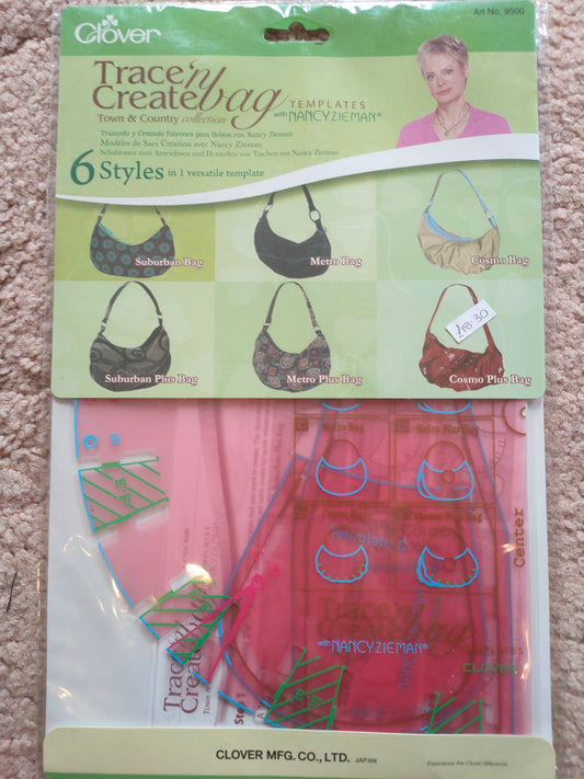 Clover Trace 'N Create Bag Town & Country Collection Bag Making Pattern